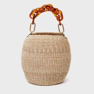 Clare V. Pot de Miel with Tortoise Resin Shortie Strap.